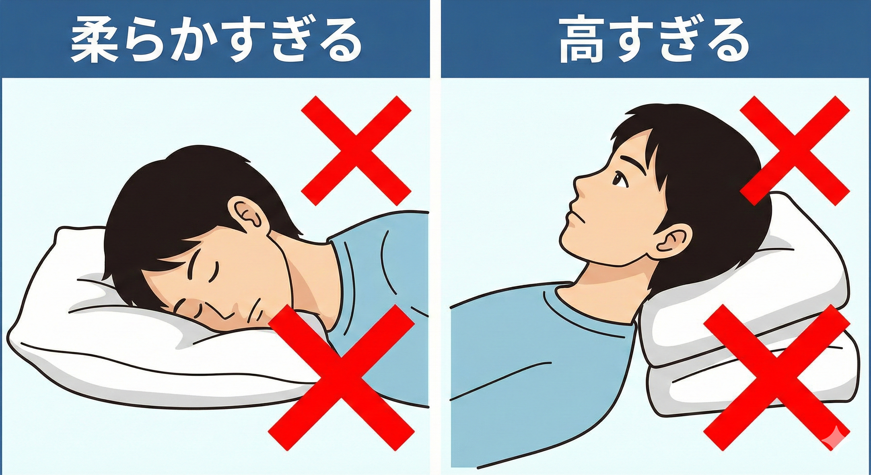 身体に合わないまくらのイメージ