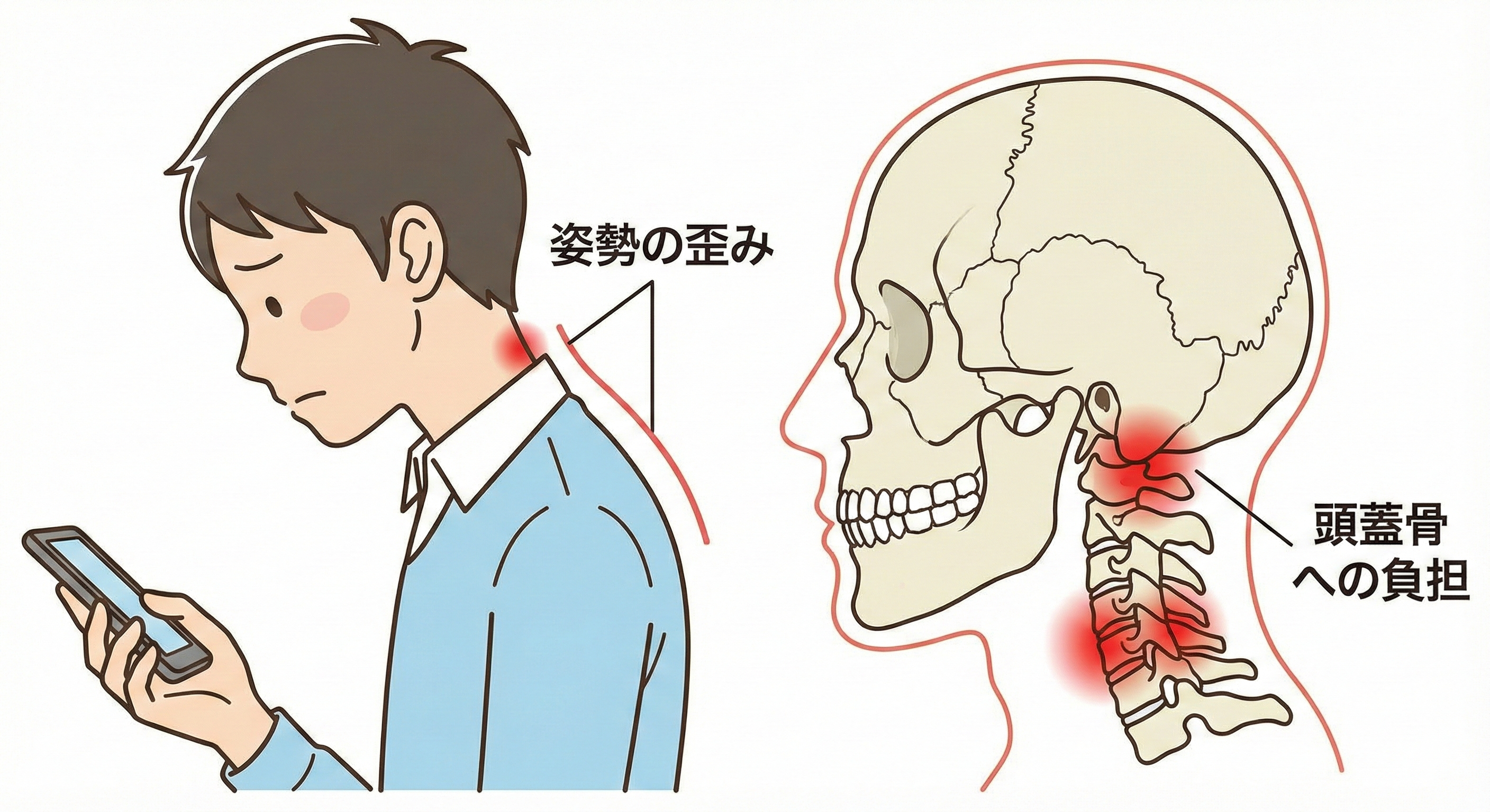 頭蓋骨や筋肉の図