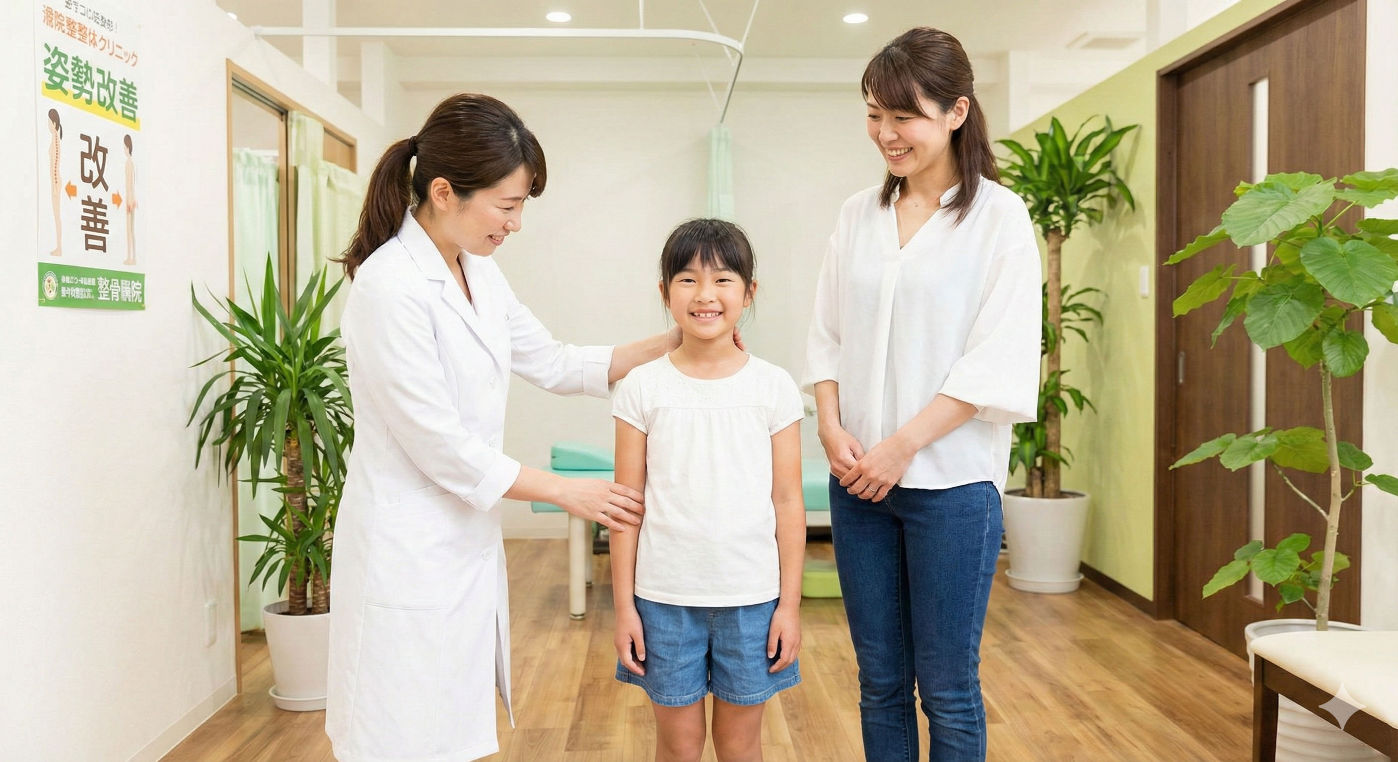 親子で姿勢について相談するイメージ