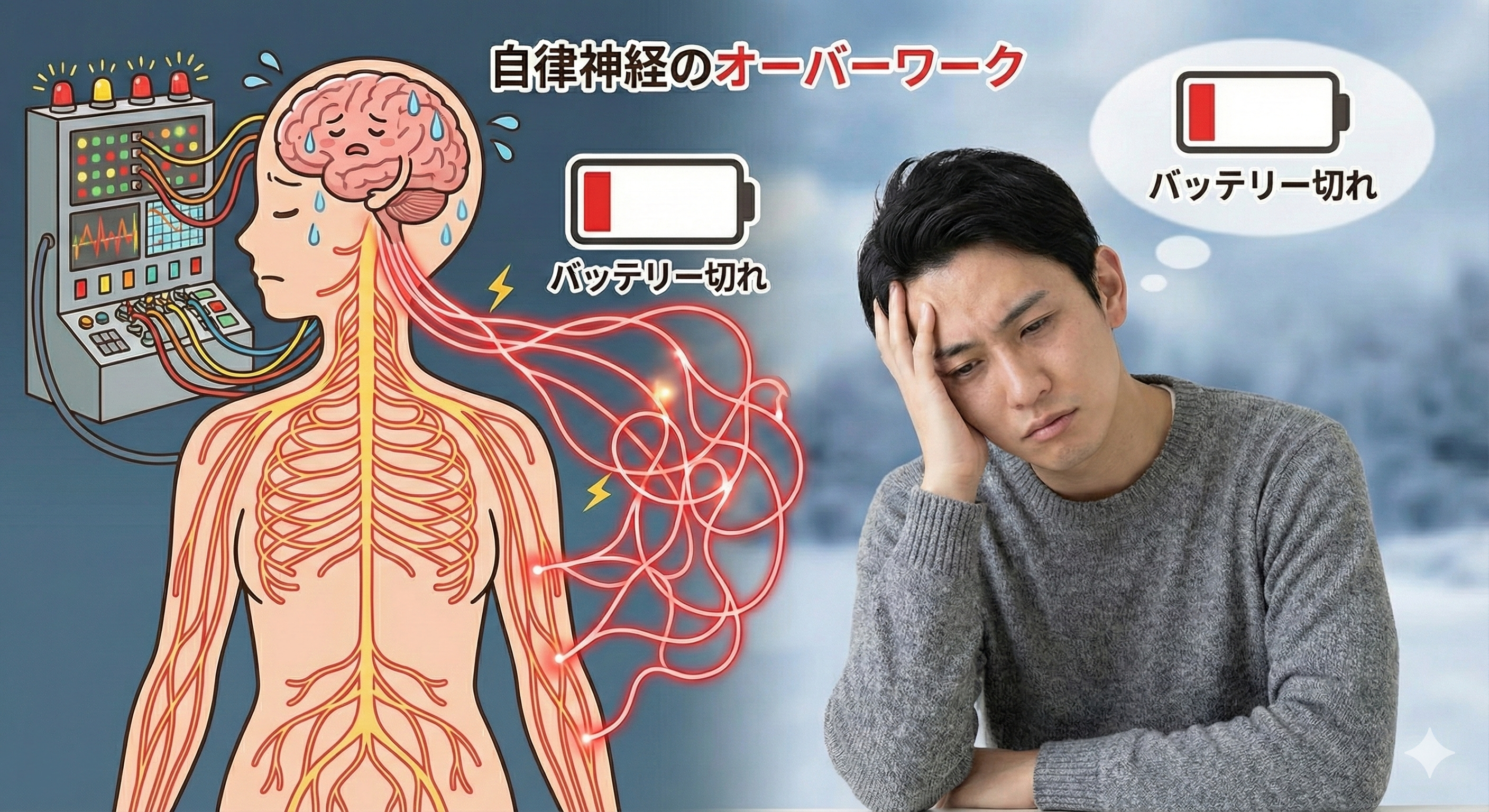 自律神経が疲れているイメージ