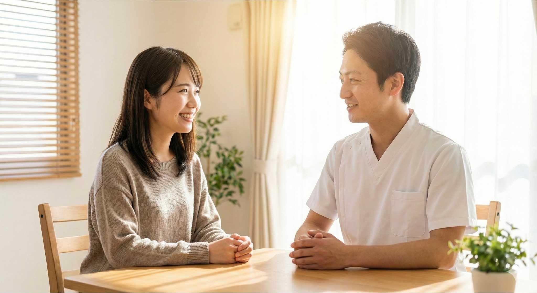 頭痛が解消して笑顔のイメージ