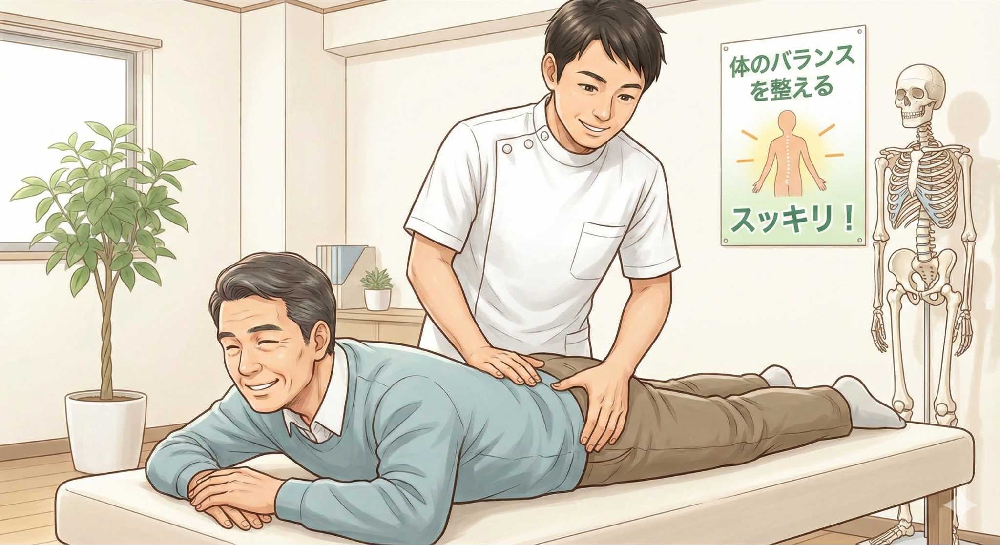 身体のメンテナンスをして笑顔のイメージ