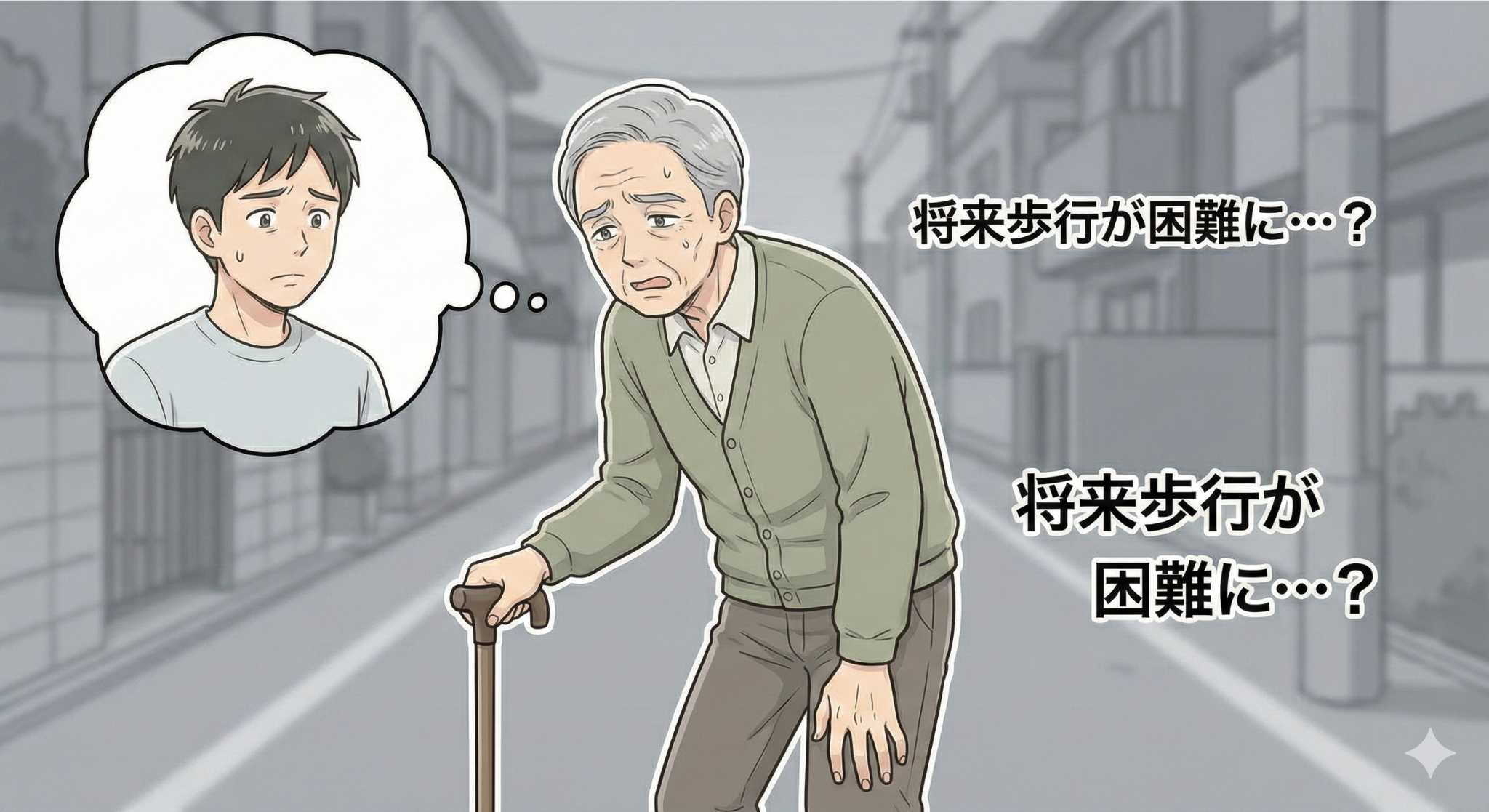 姿勢が悪く気分が落ち込んでいるイメージ