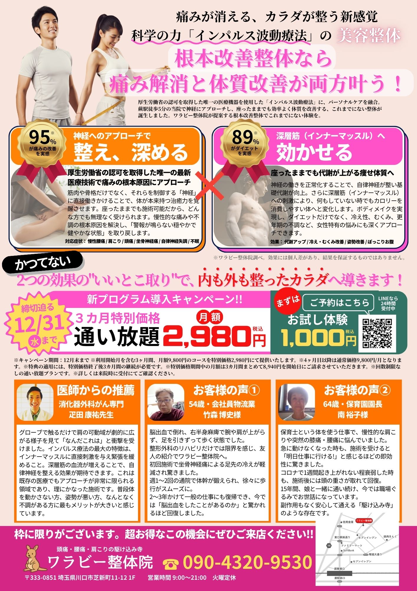 新プログラム導入キャンペーンチラシ裏面（詳細）